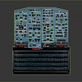 Cosmic Spacecraft Control Console Featuring Blue Buttons And Indicators