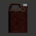 Red Plastic Container With White Lid And Handle On Dark Surface