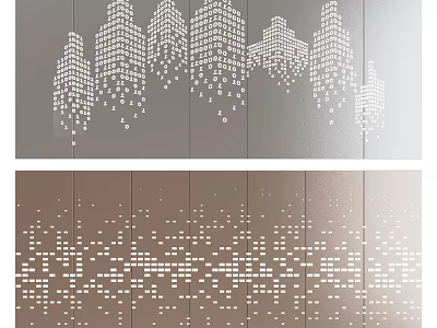 Decorative Wall Panels With Geometric Square Dot Patterns For Modern Interior Design 3d model