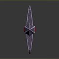 Fantasy Sword With Red Black Blade Yellow Accents And Red Handle Design