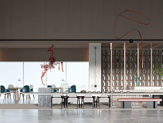 New Chinese Style Reception Area Sales Office Tea Area 3d model