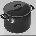 Stylish Black Cooking Pot With Transparent Lid And Double Handles