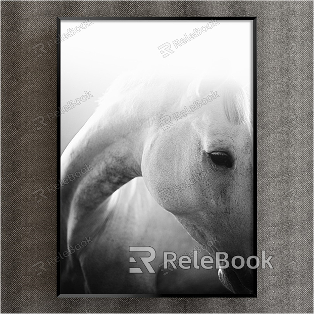 Modern animal painting gray children's room animal horse decorative painting model