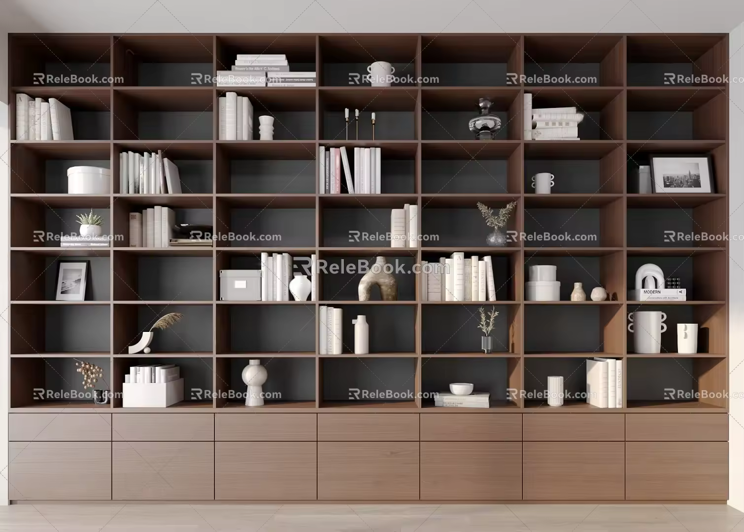 Modern bookcase 3d model