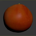 Isolated Ripe Red Grapefruit with Fresh Textured Surface on Dark Background
