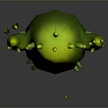 Cute Green Cartoon Cactus Character With Big Eyes And Open Mouth