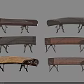 Various Styles Of Traditional Chinese Zithers With Wooden Bodies And Carved Patterns On Stands