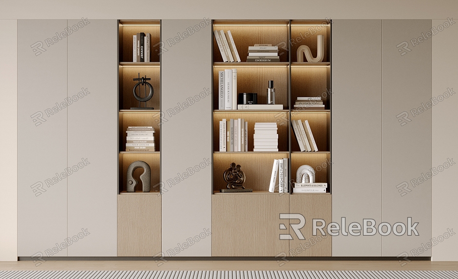 Bookcase Bookshelf Display Cabinet Book Ornaments Multifunctional Decorative Cabinet Combination Bookcase Open Bookcase model