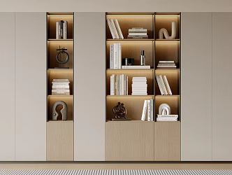 Bookcase Bookshelf Display Cabinet Book Ornaments Multifunctional Decorative Cabinet Combination Bookcase Open Bookcase 3d model