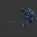 Mechanical Sci Fi Game Movie Character With Metallic Complex Structure And Long Tail Design 3d model