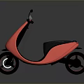Red Modern Electric Scooter With Sleek Body Gray Seat And Black Handlebars