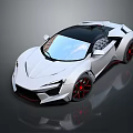 White Sleek Convertible Sports Car With Black Roof And Red Rims