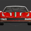 Red Sports Race Car With White Green Stripes Shell Logo And Number 12