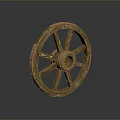 Vintage Wooden Wheel As Decorative Household Item For Home Decoration