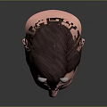 Game Movie Character 3D Head Model With Dark Hair Green Eyes And Realistic Skin