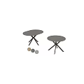 Modern Oval Coffee Table With Sleek Gray Tabletop and Crossed Dark Legs in Living Room