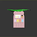 Pink Kids Storage Cabinet With Leaf Shaped Top Colorful Buttons And Coin Slot