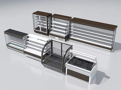 Commercial Refrigerators And Freezers With Various Designs Glass Doors And Multiple Shelves For Store 3d model