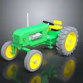 Classic Green Toy Tractor With Yellow Seat And Large Gray Wheels