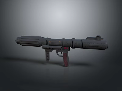 Sci Fi Long Barrel Rifle With Tactical Grip And Scope Design 3d model