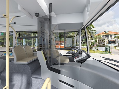 3D Model of Bus Car Interior 3d model