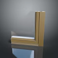 Modern Entrance Door With Golden Metal Frame And Transparent Glass Panel Design