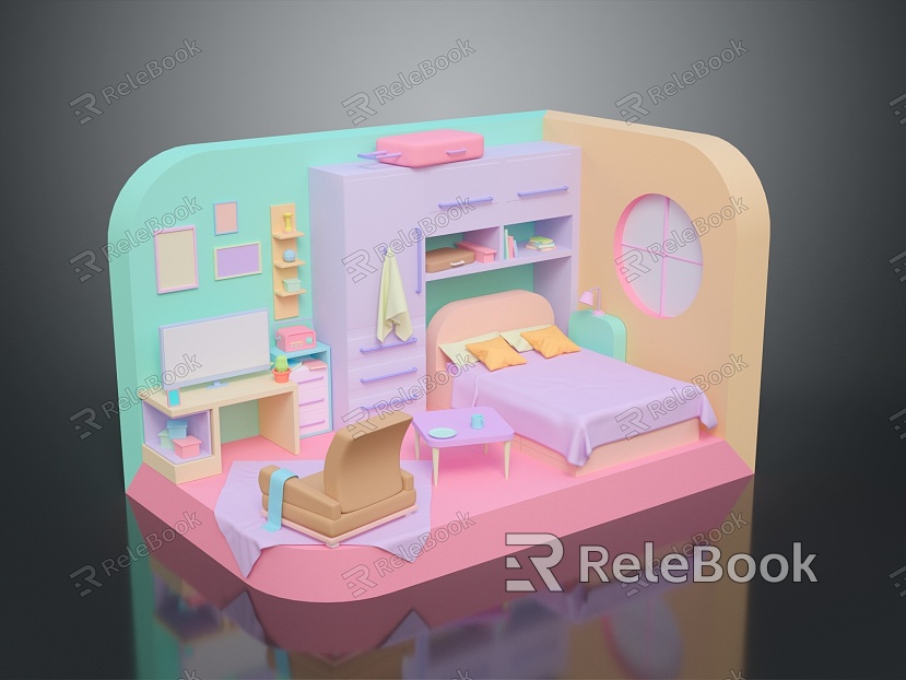 Cartoon Bedroom Cartoon Room Game Bedroom Children Bedroom Bedroom Creative Bedroom Animation Bedroom model