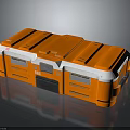 Sturdy Orange Storage Case Design With White Edges And Multiple Compartments 3d model