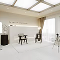Modern Bright Minimalist Fashion Clothing Store Interior With Comfortable Seats And Professional Product Shooting Area