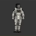 Detailed Astronaut Spacesuit Model With Helmet And Gear Standing On Gray Background
