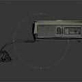Vintage Projection Monitoring Projector With Lens Dial Buttons And Cable On Smooth Surface