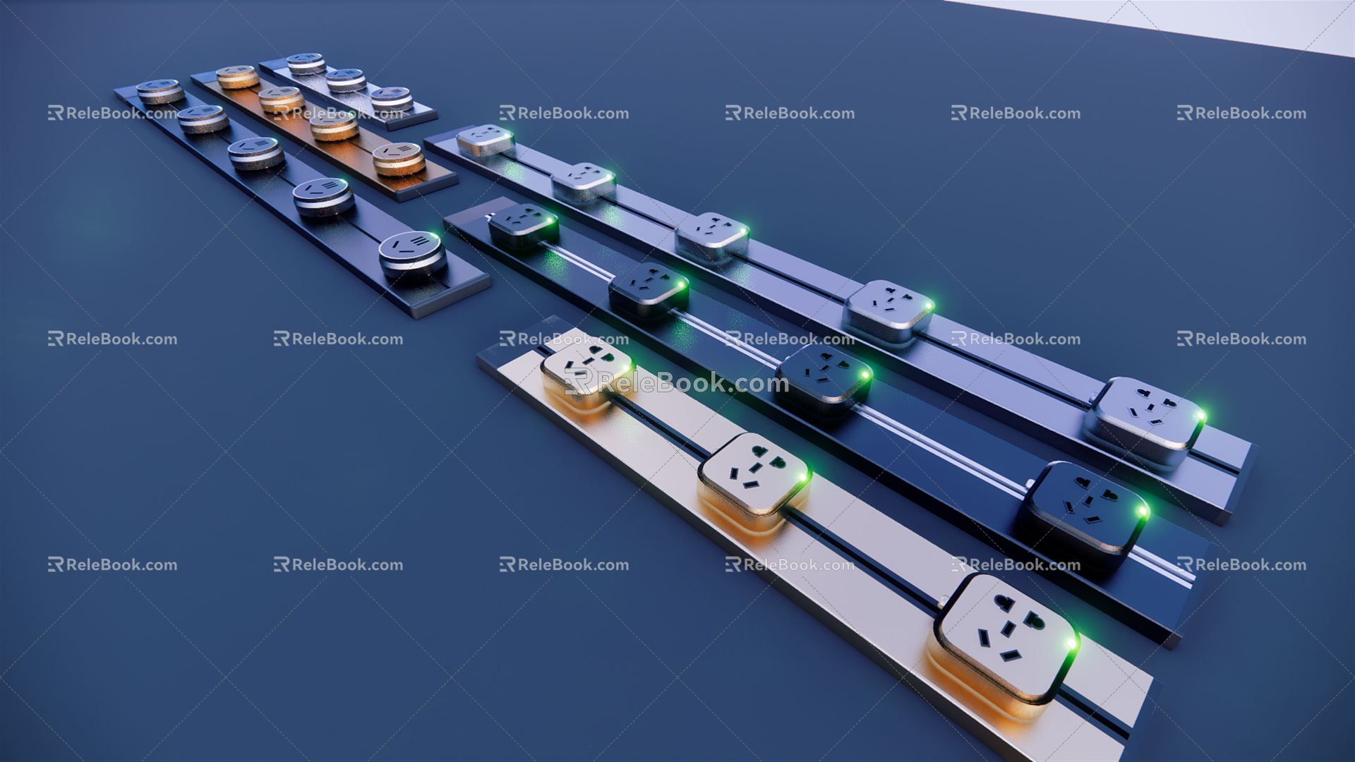 Modern socket switch 3d model