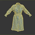 Blue Denim Trench Coat With Belt Lapel Collar Long Sleeves And Fringed Edges