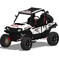 White And Black Off Road UTV With Large Tires Open Cab And Sporty Design