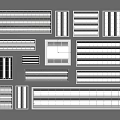 Collection of Ventilation Grilles with Various Patterns and Rectangular Designs 3d model