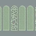 Row Of Decorative Lattice Partitions With Geometric Patterns And Openwork Details