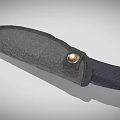 Tactical Fixed Blade Knife With Black Sheath And Textured Handle Brass Tip