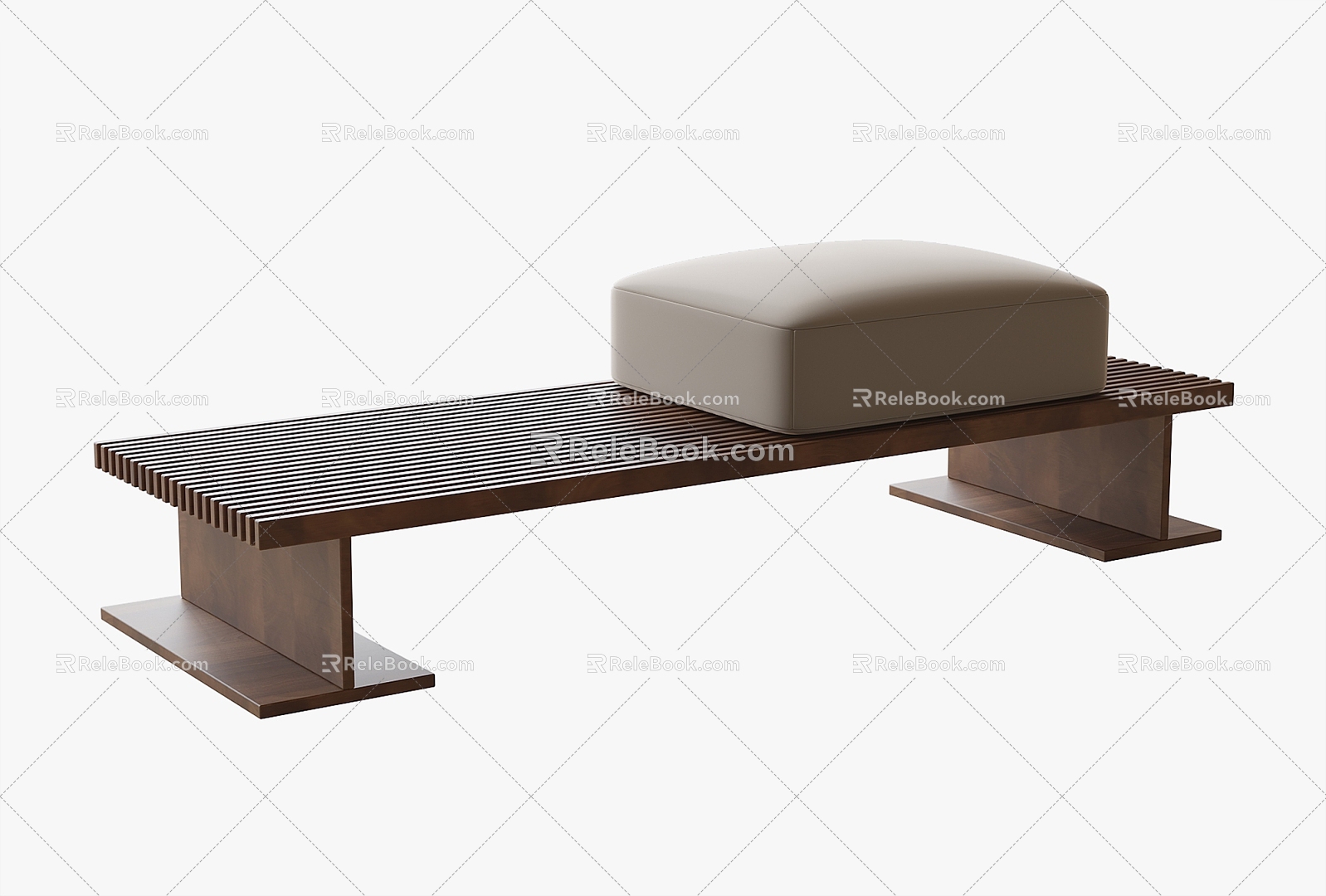 Modern Bed End Stool Bench 3d model