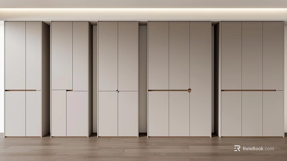 Modern Style Storage Cabinets With White Doors And Sleek Design For Home Interior Organization 3d model 