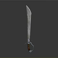 Detailed Medieval Sword Design With Metal Blade Orange Wrapped Handle And Silver Hilt Guard