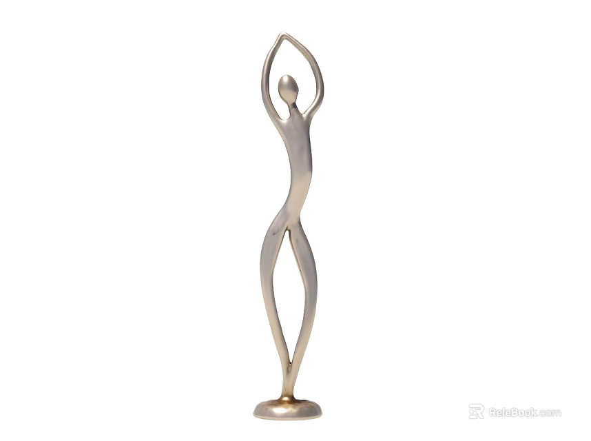 Modern Abstract Metal Human Figure Sculpture For Interior Decor 3d model 