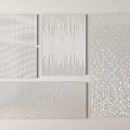 Modern Feature Wall With Perforated Dot Patterns And Various Decorative Panels 3d model