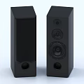 Black Tower Speakers With Multiple Drivers Sleek Design And Stereo Audio System 3d model