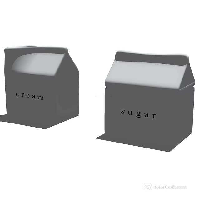 Grey Cream And Sugar Storage Containers For Kitchen Counter Use 3d model 