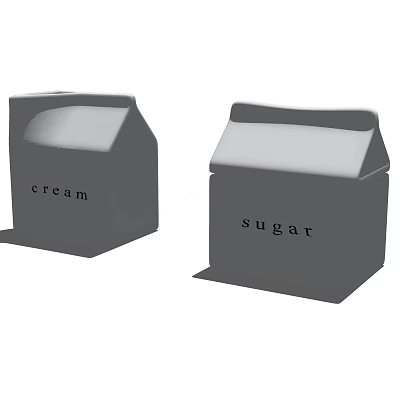 Grey Cream And Sugar Storage Containers For Kitchen Counter Use 3d model