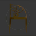 Classic Carved Wooden Chair With Intricate Backrest Armrests And Light Upholstered Seat