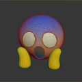 Expression package WeChat expression package cartoon expression cartoon face emoticon Yan text 3d model