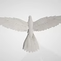 Graceful White Dove Flying with Spread Wings in Light Colored Background 3d model