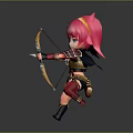 3D Anime Style Game Character With Pink Hair Combat Outfit And Thigh Straps