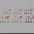 Multiple Health Themed Advertising Billboards With Various Stand Designs And Charts